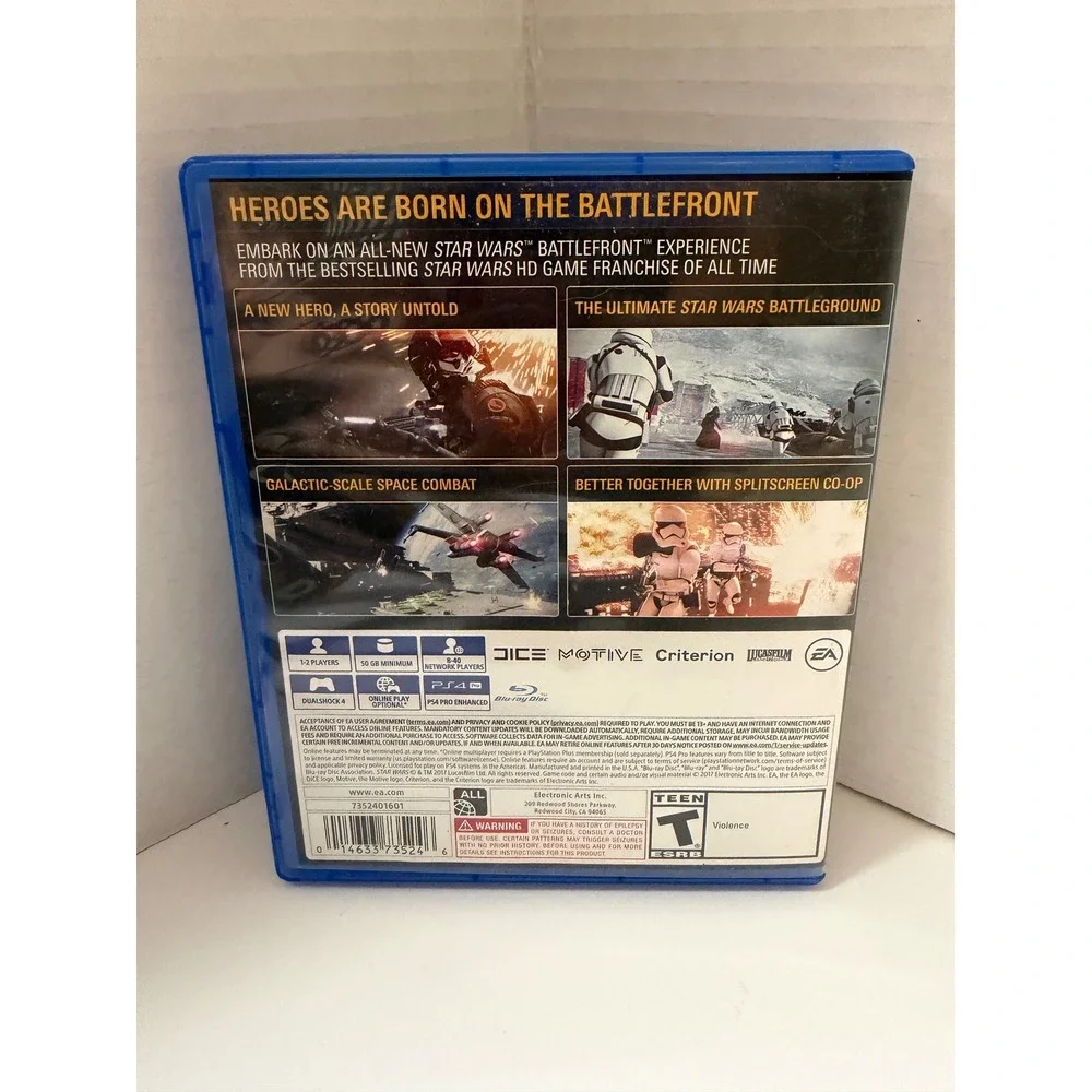 Sony PS4 Blue Star Wars Battlefront II Game Case